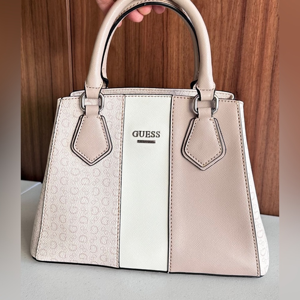 GUESS Elegant Multi Blush/Cream 3 Compartment Satchel